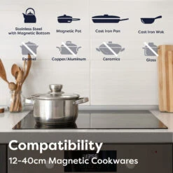 CIARRA Built-in 4 Zones Induction Hob, Integrated Electric Cooktop With 2 Flex Zones 7200W-CD4BFFBIH 10 CIARRA Built-in 4 Zones Induction Hob, Integrated Electric Cooktop With 2 Flex Zones 7200W-CD4BFFBIH -Home Appliance Store 36409487 4