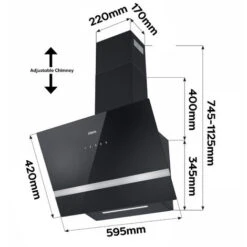 CIARRA 60cm Glass Angled Cooker Hood Class A++ 650m3/h 4 Speeds Touch Control-CD6736HB -Home Appliance Store 36409489 5