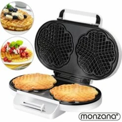 Monzana Waffle Maker Classic Heart Waffle 1200W Non-Stick Coating Temperature Control Kitchen Double Waffle Maker BPA-Free -Home Appliance Store 36560013 2