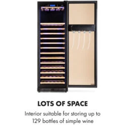 Klarstein First Class 129 Wine Cooler Dispenser 129 Bottles 5-22 ° C Black -Home Appliance Store 36812339 5