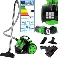 Monzana Bagless Cylinder Vacuum Cleaner 700 Watt Powerful Compact Design Multi Cyclone HEPA Filter Green -Home Appliance Store 36845767 3