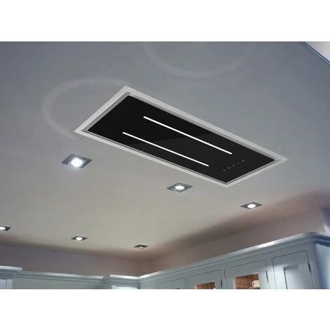 ViandPro - Aria Flush Fit Ceiling Hood 90 X 30 Black - Black Glass / Stainless Steel 3 ViandPro - Aria Flush Fit Ceiling Hood 90 X 30 Black - Black Glass / Stainless Steel