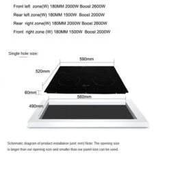 Livingandhome Black Electric Induction Hob Built In Hot Plates 4 Zones Cooker Touch Controls -Home Appliance Store 39665149 5