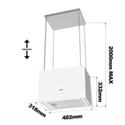CIARRA 48cm Island Hood 700m3/h With 4-speed Extraction Class A++ Ceiling Hood-CD4850S -Home Appliance Store 42185722 5