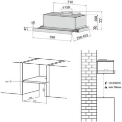 CIARRA 60cm Integrated Telescopic Cooker Hood With 2-speed Extraction Class A-906DS60 -Home Appliance Store 42185726 5