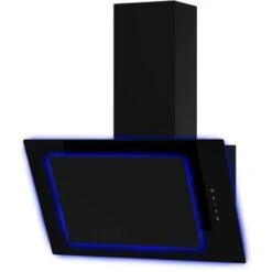 Edesa ART283101 60cm Aurora Led Halo Angled Glass Cooker Hood