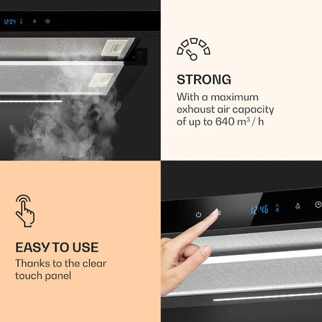 Klarstein Mariana Neo 60, Flat Screen Hood, 60cm, 640 M³ / H, Exhaust Air, LED 6 Klarstein Mariana Neo 60, Flat Screen Hood, 60cm, 640 M³ / H, Exhaust Air, LED - Image 4