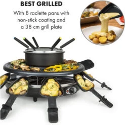 Klarstein Fonduelette Raclette And Fondue 1350W 1 Litre 38 Cm Ø For 8 Persons -Home Appliance Store 46461209 3