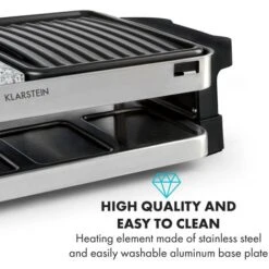 Klarstein Sirloin Raclette 1500W Aluminum / Stone 8 People LED 9 Klarstein Sirloin Raclette 1500W Aluminum / Stone 8 People LED -Home Appliance Store 46461213 3