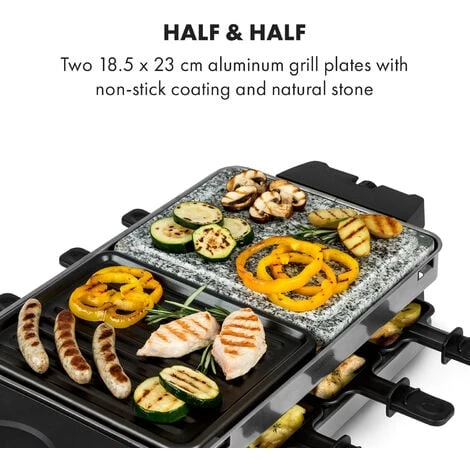 Klarstein Sirloin Raclette 1500W Aluminum / Stone 8 People LED 6 Klarstein Sirloin Raclette 1500W Aluminum / Stone 8 People LED - Image 4