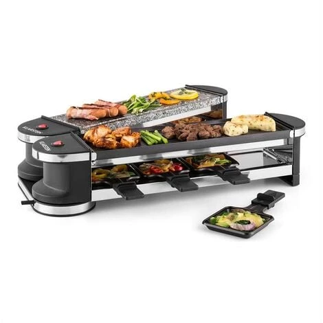 Klarstein Tenderloin 50/50 Raclette Grill 1200W 8 Persons Natural Stone 2 Klarstein Tenderloin 50/50 Raclette Grill 1200W 8 Persons Natural Stone