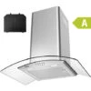 CIARRA 60cm Curved Glass Wall Mounted Cooker Extractor Hood 6S506-UK -Home Appliance Store 47309339 1