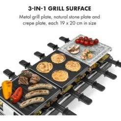 Klarstein Fonduelette XL, 3-in-1 Raclette Grill & Fondue, Natural Stone, 1650W, 12 People 9 Klarstein Fonduelette XL, 3-in-1 Raclette Grill & Fondue, Natural Stone, 1650W, 12 People -Home Appliance Store 47928897 3