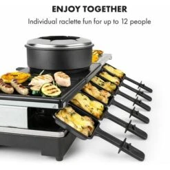 Klarstein Fonduelette XL, 3-in-1 Raclette Grill & Fondue, Natural Stone, 1650W, 12 People 11 Klarstein Fonduelette XL, 3-in-1 Raclette Grill & Fondue, Natural Stone, 1650W, 12 People -Home Appliance Store 47928897 5