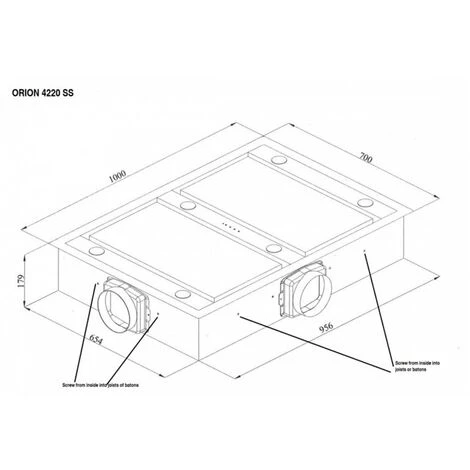 Scorpio 100 X 70cm Ceiling Hood With External Motor 5 Scorpio 100 X 70cm Ceiling Hood With External Motor - Image 3