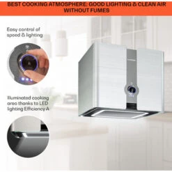 Klarstein Futurelight Smart Island Bonnet Recirculation 420m³/h LED Stainless Steel 10 Klarstein Futurelight Smart Island Bonnet Recirculation 420m³/h LED Stainless Steel -Home Appliance Store 50828013 4