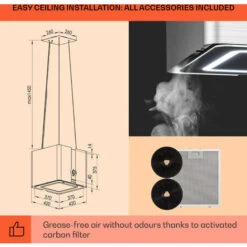 Klarstein Futurelight Smart Island Bonnet Recirculation 420m³/h LED Stainless Steel 11 Klarstein Futurelight Smart Island Bonnet Recirculation 420m³/h LED Stainless Steel -Home Appliance Store 50828013 5