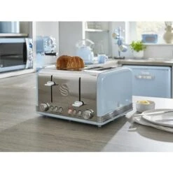 Swan 4 Slice Retro Blue Toaster -Home Appliance Store 53434755 3