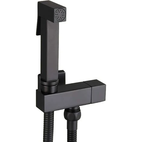 MUFF Toilet Spray Kit, Black Brass Hand Held Bidet Sprayer Bidet Sprayer Wall Mounted Toilet Sprayer Complete Kit G1/2 3 MUFF Toilet Spray Kit, Black Brass Hand Held Bidet Sprayer Bidet Sprayer Wall Mounted Toilet Sprayer Complete Kit G1/2