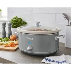 Swan 6.5L Slow Cooker Retro Grey -Home Appliance Store 54674150 5