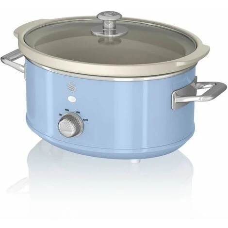 Swan 3.5L Slow Cooker Retro Blue 4 Swan 3.5L Slow Cooker Retro Blue - Image 2
