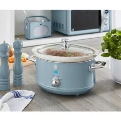 Swan 3.5L Slow Cooker Retro Blue 11 Swan 3.5L Slow Cooker Retro Blue -Home Appliance Store 55564447 5