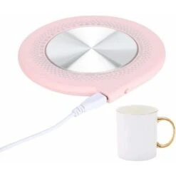 USB Heating Insulation Pad, 10W Coffee Milk Tea Cup Heating Mat, Pink
