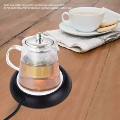 USB Wood Grain Mug Warmer Heat Drink Cup Mat Office Tea Coffee Warmer Pad Black -Home Appliance Store 59939595 3