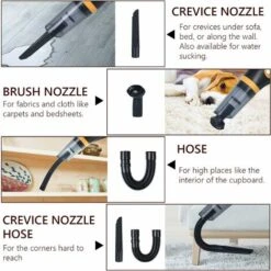 120W Handheld Vacuum Cleaner, Rechargeable 8500PA Car Vacuum Cleaner For Car/Kitchen, Powerful Cordless Portable Car Table Vacuum With Washable Filter & Nozzles & 3H Quick Charge -Home Appliance Store 64192708 5