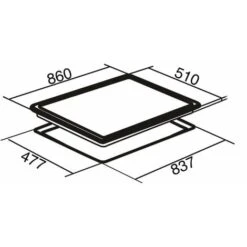 SIA BGH90BL 90cm Black 5 Burner Gas On Glass Hob Cast Iron Supports LPG Kit -Home Appliance Store 65334511 4