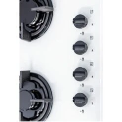 SIA GHG602WH 60cm White 4 Burner Gas On Glass Hob With Cast Iron Pan Stands -Home Appliance Store 65334556 2