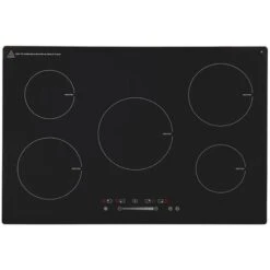SIA INDH75BL 75cm Black Touch Control 5 Zone Induction Hob With Child Lock