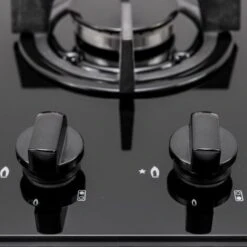 SIA GHG301BL 30cm Black 2 Burner Gas On Glass Domino Hob & Cast Iron Stands -Home Appliance Store 65334565 2