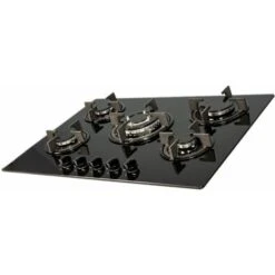 SIA GHG703BL 70cm Black 5 Burner Gas On Glass Hob With Cast Iron Pan Stands 11 SIA GHG703BL 70cm Black 5 Burner Gas On Glass Hob With Cast Iron Pan Stands -Home Appliance Store 65334720 5