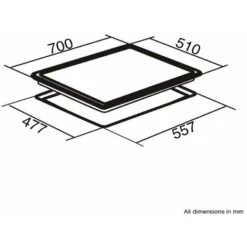 SIA R8 70cm Black 5 Burner Gas On Glass Hob With Cast Iron Pan Stands -Home Appliance Store 65334755 4