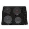 SIA PHP601BL 60cm Black 4 Zone Electric Solid Plate Easy Clean Side Control Hob -Home Appliance Store 65334795 1