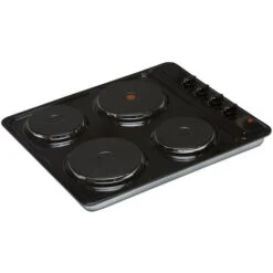 SIA PHP601BL 60cm Black 4 Zone Electric Solid Plate Easy Clean Side Control Hob -Home Appliance Store 65334795 5
