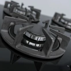SIA R7 60cm Black 4 Burner Gas On Glass Kitchen Hob With Cast Iron Pan Stands -Home Appliance Store 65334799 2
