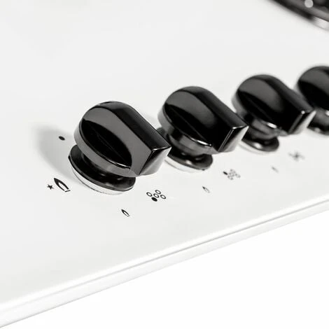 SIA GHG703WH 70cm White 5 Burner Gas On Glass Hob With Cast Iron Pan Stands 4 SIA GHG703WH 70cm White 5 Burner Gas On Glass Hob With Cast Iron Pan Stands - Image 2