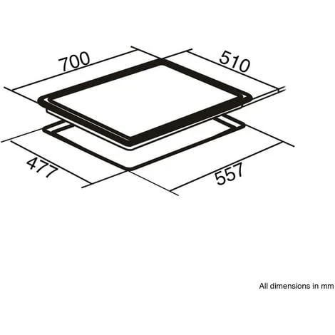 SIA GHG703WH 70cm White 5 Burner Gas On Glass Hob With Cast Iron Pan Stands 6 SIA GHG703WH 70cm White 5 Burner Gas On Glass Hob With Cast Iron Pan Stands - Image 4