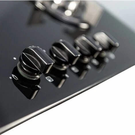 SIA GHG603BL 60cm Black 4 Burner Gas On Glass Hob With Cast Iron Pan Stands 5 SIA GHG603BL 60cm Black 4 Burner Gas On Glass Hob With Cast Iron Pan Stands - Image 3