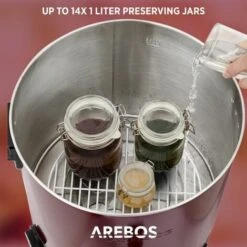 AREBOS Automatic Preserving Cooker 1800 W Preserving Pot 28 L With Timer, Thermostat & Overheating Protection Steplessly Adjustable 30-110°C Mulled Wine Cooker Incl. Preserving Jar Lifter & Prese -Home Appliance Store 66438939 4