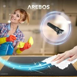 AREBOS Induction Hob 3000W 2 Hobs 30 Cm Autarkic With Sensor Touch Timer Child Safety Overheating Protection Auto Switch-off -Home Appliance Store 66647182 4