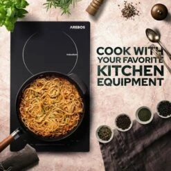 AREBOS Induction Hob 3000W 2 Hobs 30 Cm Autarkic With Sensor Touch Timer Child Safety Overheating Protection Auto Switch-off -Home Appliance Store 66647182 5