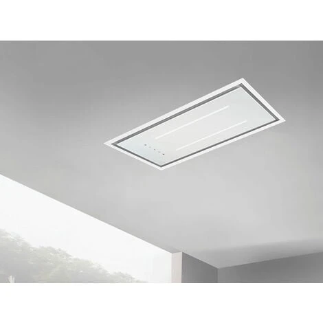 ViandPro - Aria Flush Fit Ceiling Hood 90 X 30 Black - White Glass / White Frame 3 ViandPro - Aria Flush Fit Ceiling Hood 90 X 30 Black - White Glass / White Frame