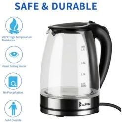 HD-1857-A 220V 2200W 1.8L Electric Glass Kettle UK Plug 11 HD-1857-A 220V 2200W 1.8L Electric Glass Kettle UK Plug -Home Appliance Store 68011492 5