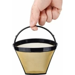 2 Pcs Reusable Coffee Filter Permanent Filter With Stainless Steel Mesh Filter Size 4 For 8-12 Cups Of Coffee Plastic Black -Home Appliance Store 68106290 4