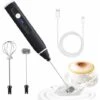 Electric Milk Frother With Double Whisk, USB Rechargeable Milk Frother, 2 In 1 Handheld Battery Operated Milk Frother For Coffee, Latte, Cappuccino, Whipping Eggs -Home Appliance Store 68107147 1