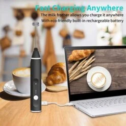 Electric Milk Frother, USB Rechargeable Milk Frother 2 In 1 Hand-held Battery-operated Milk Frother For Coffee, Latte, Cappuccino, Beating Eggs 11 Electric Milk Frother, USB Rechargeable Milk Frother 2 In 1 Hand-held Battery-operated Milk Frother For Coffee, Latte, Cappuccino, Beating Eggs -Home Appliance Store 68107200 5