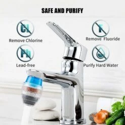 Faucet Water Filter Purifier Kitchen Faucet Filtration Activated Carbon Removes Chlorine Fluoride Heavy Metals Hard Water Softener -Home Appliance Store 70367410 5